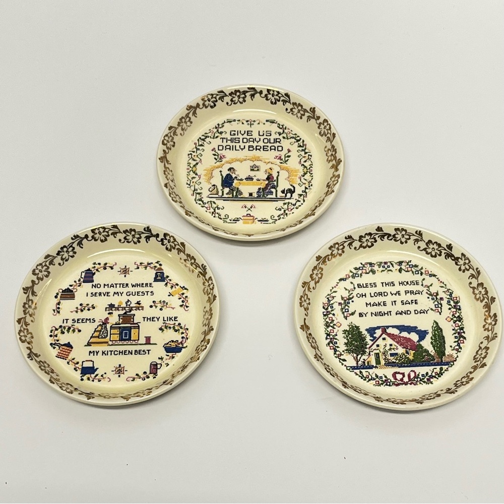 Vintage Lord Nelson Ware- Set of Three  Mini Decorative Cream Plates